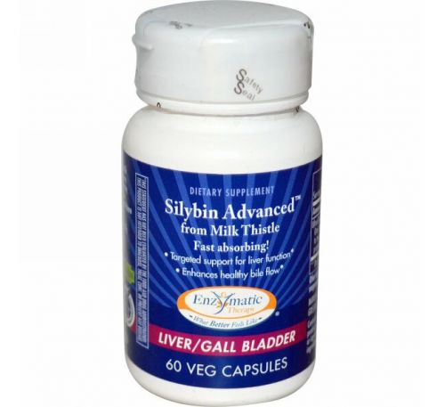 Enzymatic Therapy, Silybin Advanced from Milk Thistle, 60 растительных капсул