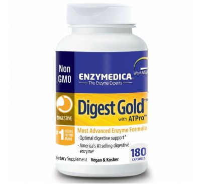 Enzymedica, Digest Gold, с ATPro, 180 капсул