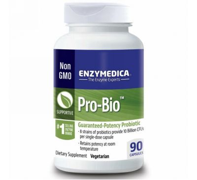 Enzymedica, Pro-Bio, пробиотик гарантированного действия, 90 капсул