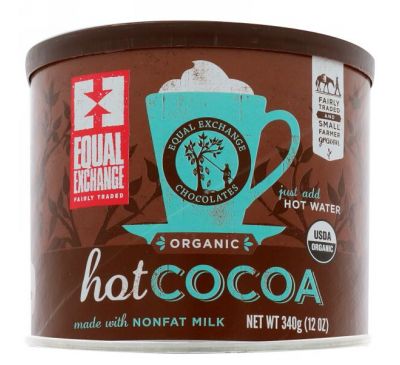 Equal Exchange, Органическое горячее какао, 12 унц. (340 г)