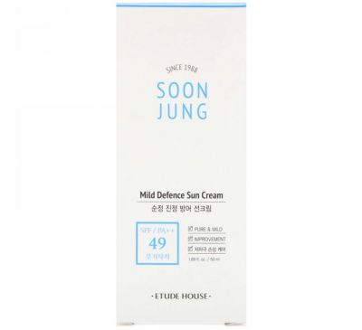 Etude House, Soon Jung, Mild Defence Sun Cream, 1.69 fl oz (50 ml)