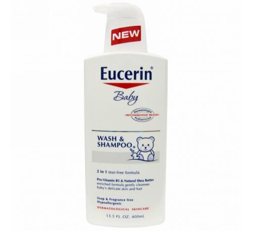 Eucerin, Детское моющее средство для волос и тела без запаха (400 мл)