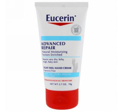 Eucerin, Крем для рук для продвинутого восстановления, без запаха, 2,7 унции (78 г)