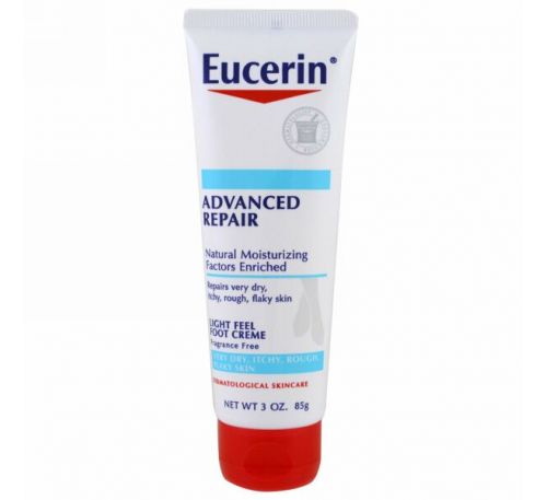 Eucerin, Передовое восстановление, kturrbq по ощущению крем для ног, без отдушки, 3 унции (85 г)