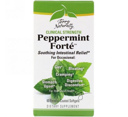 EuroPharma, Terry Naturally, Peppermint Fort?, 60 мягких капсул в кишечнорастворимой оболочке