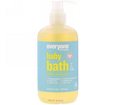 Everyone, Baby Bath, Simply Unscented, 12.75 fl oz (377 ml)