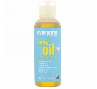Everyone, Органическое детское масло с витамином E и оливковым маслом, 4 жидких унции (118 мл)