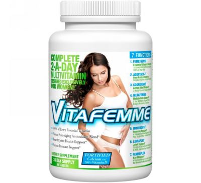 FEMME, Vitafemme, полный комплекс мультивитаминов для женщин, 2 раза в день, 60 таблеток