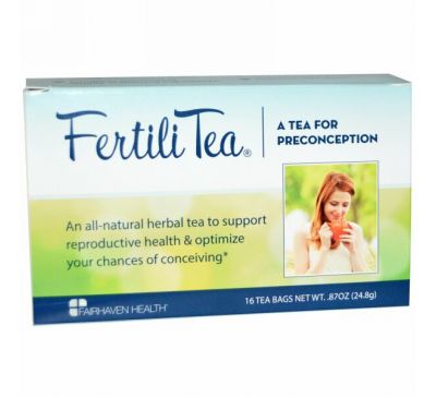 Fairhaven Health, Чай для зачатия FertiliTea для женщин, 16 чайных пакетиков, 24,8 г