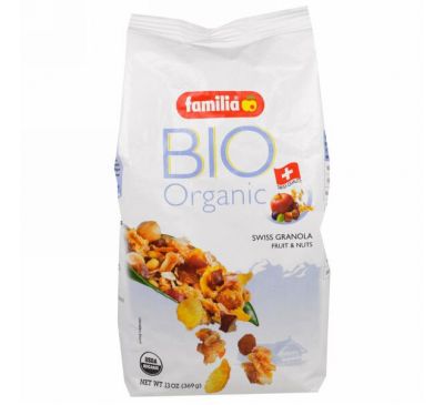 Familia, Bio Organic, Швейцарская Гранола, Фрукты и орехи, 13 унций (369 г)