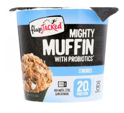 FlapJacked, Mighty Muffin, с пробиотиками, Сморес, 1,94 унции (55 г)