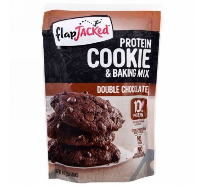 FlapJacked, Protein Cookie and Baking Mix, Double Chocolate, 9 oz (255 g)