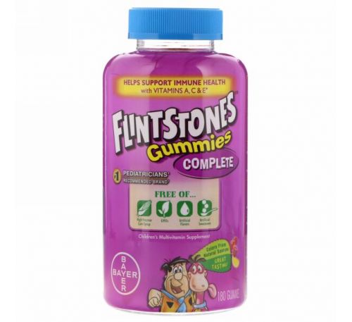 Flintstones, Жевательные конфеты Complete, мультивитамин для детей, 180 конфет