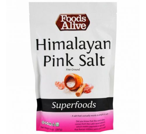 Foods Alive, Superfoods, Himalayan Pink Salt, fine ground, 14 oz (397 g)