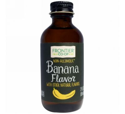 Frontier Natural Products, Банановый ароматизатор, безалкогольный, 2 жидких унции (59 мл)