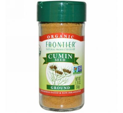 Frontier Natural Products, Органические семена зиры, молотые, 1,76 унции (50 г)