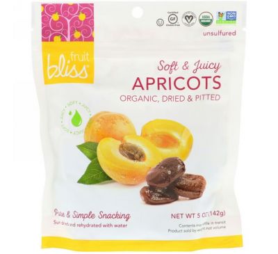 Fruit Bliss, Organic, Dried & Pitted Apricots, 5 oz (142 g)