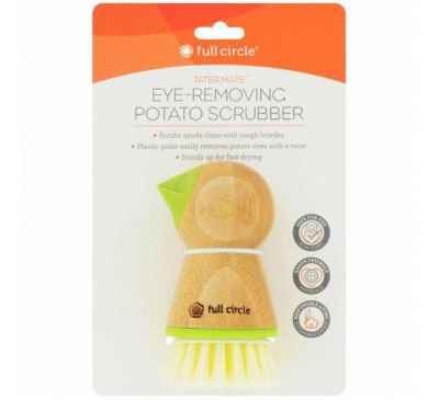 Full Circle, Tater Mate, Eye-Removing Potato Scrubber, 1 Brush