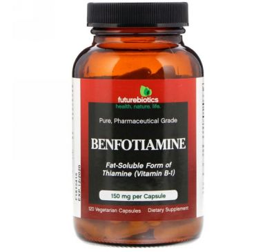 FutureBiotics, Benfotiamine, Fat-Soluble Form of Thiamine(Vitamin B-1), 120 Vegetarian Capsules