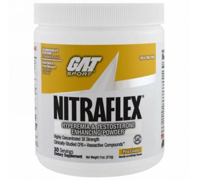 GAT, Nitraflex, Пина колада, 10,6 унц. (300 г)