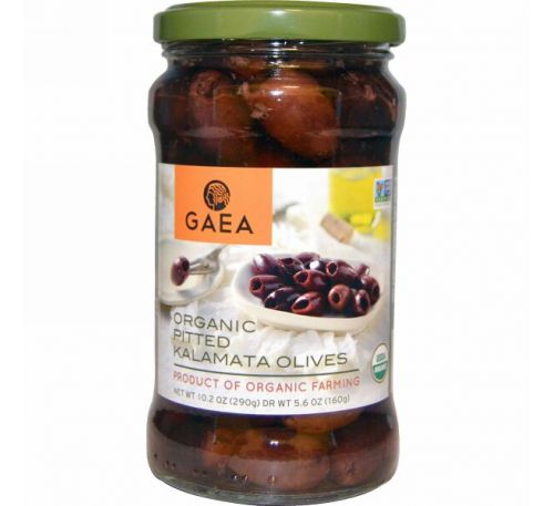 Gaea, Органические оливки Каламата без косточек, 10.2 унций (290 г)