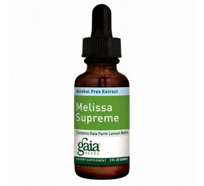 Gaia Herbs, Экстракт мелиссы Supreme, без спирта, 60 мл