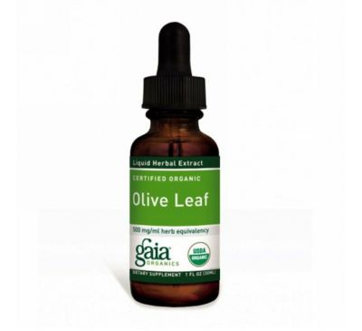 Gaia Herbs, Органический Экстракт Оливкового Листа 1 жидких унции (30 мл)