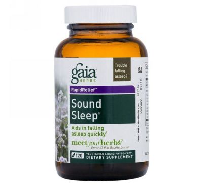Gaia Herbs, RapidRelief, здоровый сон, 120 вегетарианских жидких фитокапсул