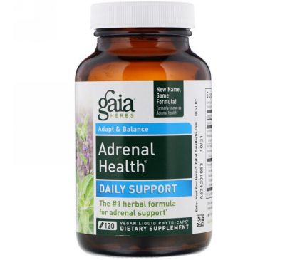 Gaia Herbs, Здоровье надпочечников, 120 жидких растительных фитокапсул