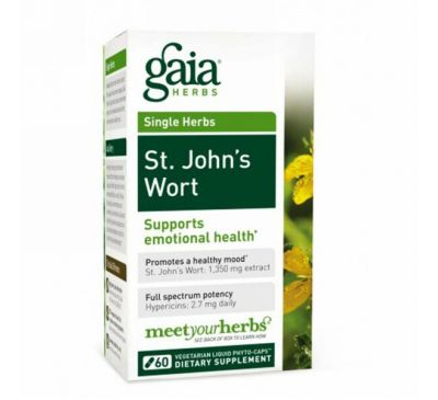 Gaia Herbs, Зверобой, 60 растительных жидкостных фитокапсул