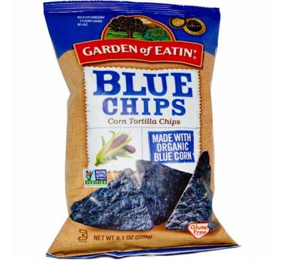 Garden of Eatin', Кукурузные чипсы Tortilla, синие чипсы, 229 г