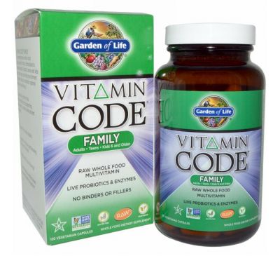 Garden of Life, Vitamin Code Family, 120 вегетарианских капсул