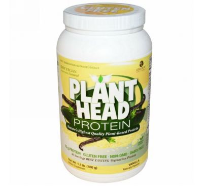 Genceutic Naturals, Протеин Plant Head, ванильный вкус, 1,7 фунта (780 г)