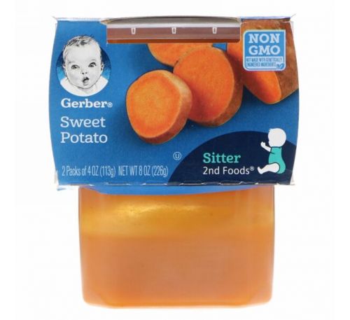 Gerber, 2nd Foods, Sweet Potato, 2 Pack, 4 oz (113 g) Each