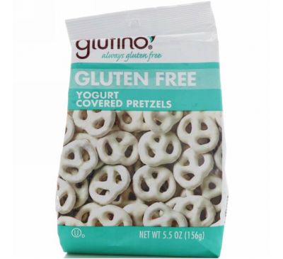 Glutino, Крендели с йогуртом, без глютена, 5,5 унции (156 г)