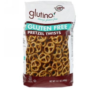 Glutino, Мини-брецели без глютена, 14,1 унц. (400 г)