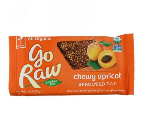 Go Raw, Organic, Chewy Apricot Sprouted Bar, 1.8 oz (51 g)