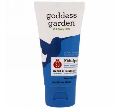 Goddess Garden, Organics, спорт для детей, природный солнцезащитный крем, фактор защиты SPF 30, 1 унция (28 г)