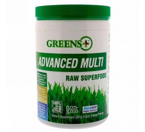 Greens Plus, Усовершенствованный суперпродукт, порошок из сырых овощей и зелени , 9.4 унций (276 г)