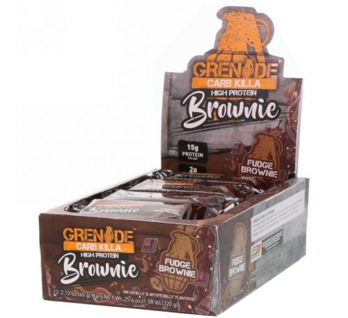 Grenade, Carb Killa Brownie, Fudge Brownie, 12 Bars, 2.12 oz (60 g) Each