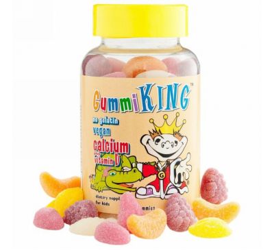 GummiKing, Кальций с витамином D для детей, 60 жевательных конфет
