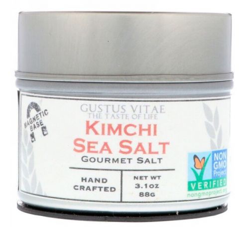 Gustus Vitae, Деликатесная соль, Кимчи и морская соль, 3,1 унц. (88 г)