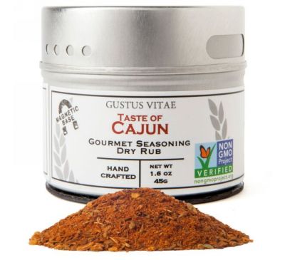 Gustus Vitae, Gourmet Seasoning, Taste of Cajun, 1.6 oz (45 g)