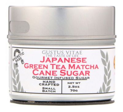 Gustus Vitae, Тростниковый сахар, японский зеленый чай маття, 2,5 унц. (70 г)