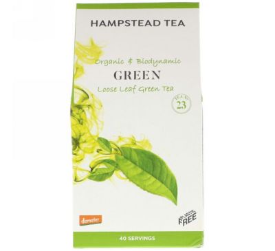 Hampstead Tea, Organic & Biodynamic, Loose Leaf Tea, Green , 3.53 oz (100 g)