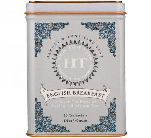 Harney & Sons, Английский завтрак, 20 чайных пакетиков, 1.4 унций (40 г)