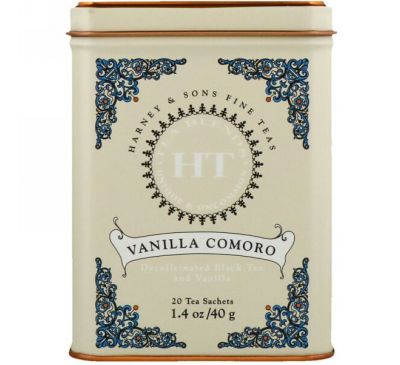 Harney & Sons, Чай коморо с ванилью, 20 пакетиков, 1.4 унции (40 г)