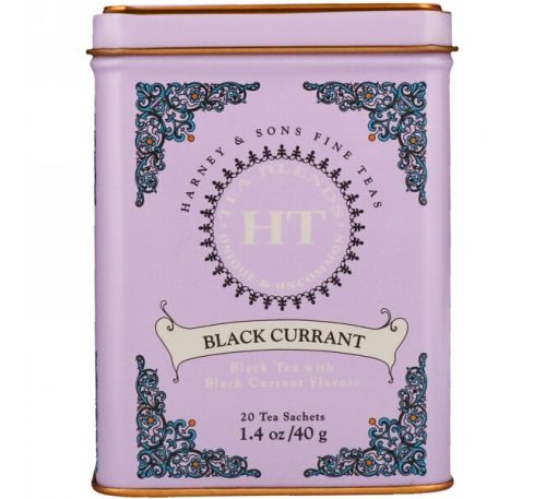 Harney & Sons, Чай с черной смородиной, 20 пакетиков, 1,4 унции (40 г)