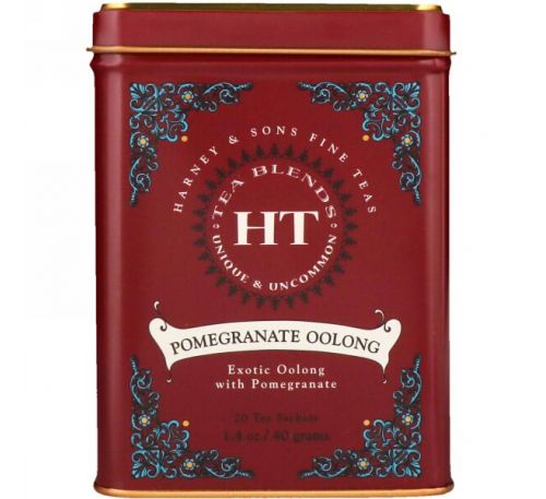 Harney & Sons, Fine Teas, Чай Улун с гранатом, 20 чайных саше, 1,4 унций (40 г)