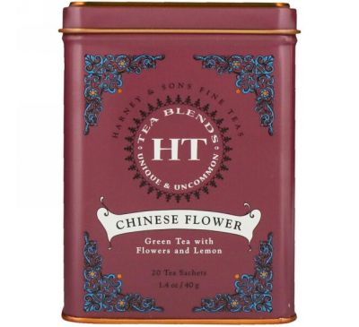 Harney & Sons, Китайский цветок, 20 чайных пакетиков, 1.4 унций (40 г)